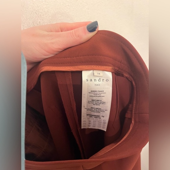 Sandro Paris Burnt Orange Trousers Size 2 - Picture 6 of 6